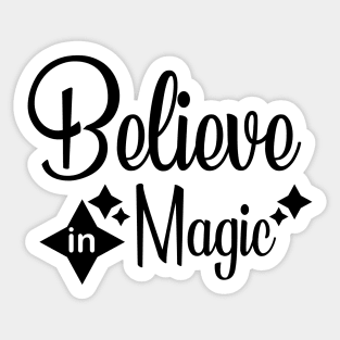 Believe in Magic With Black Sparkle Symbol Sticker